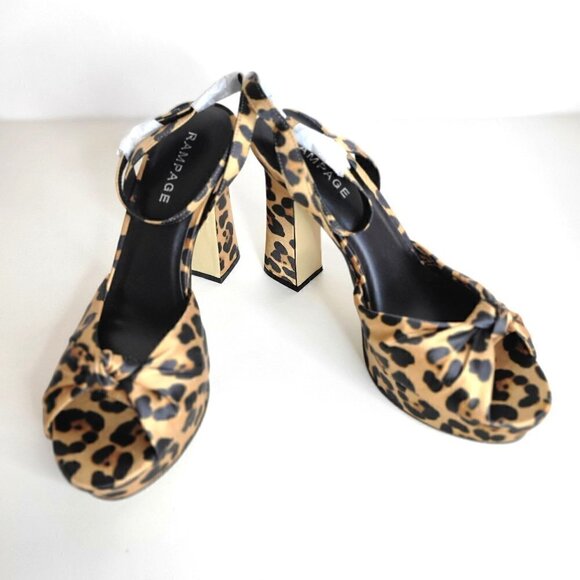 RAMPAGE Platform Dress Heels Leopard | Womens US 7.5 - Picture 3 of 16